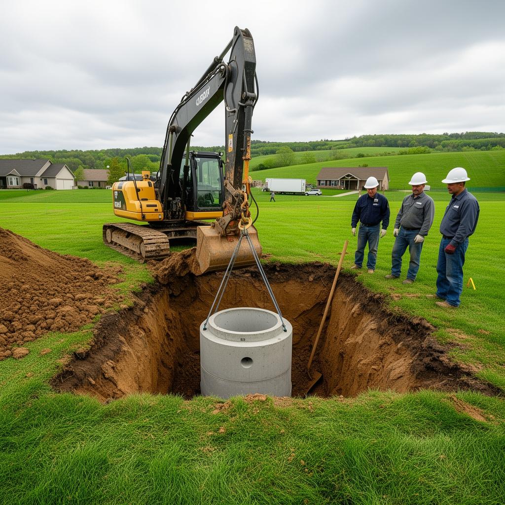 Septic system installation in progress in Dutchess County